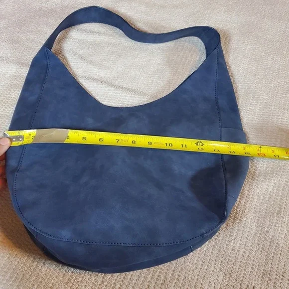 Charleston Bags Faux Suede Shoulder Bag Satchel Blue Boho Lightweight Travel - Picture 5 of 8